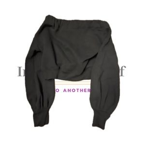 LonDunnxMissGuided Off-the-shoulder Sweatshirt in Black